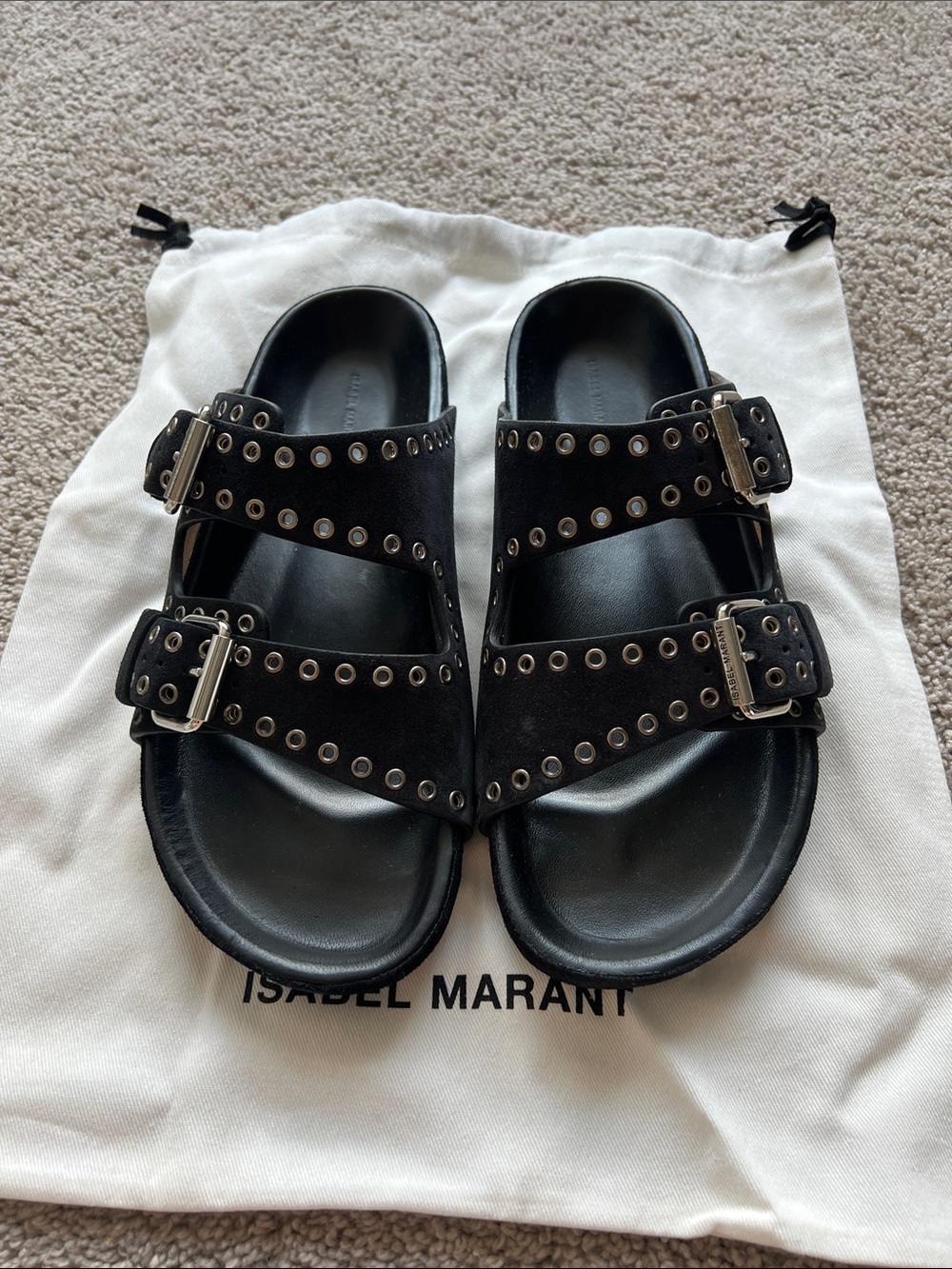 Isabel Marant Velvet Eyelets Sandals
